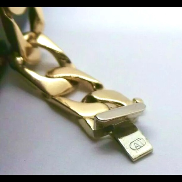 14K Yellow Solid GOLD LINK BRACELET - Picture 7 of 8